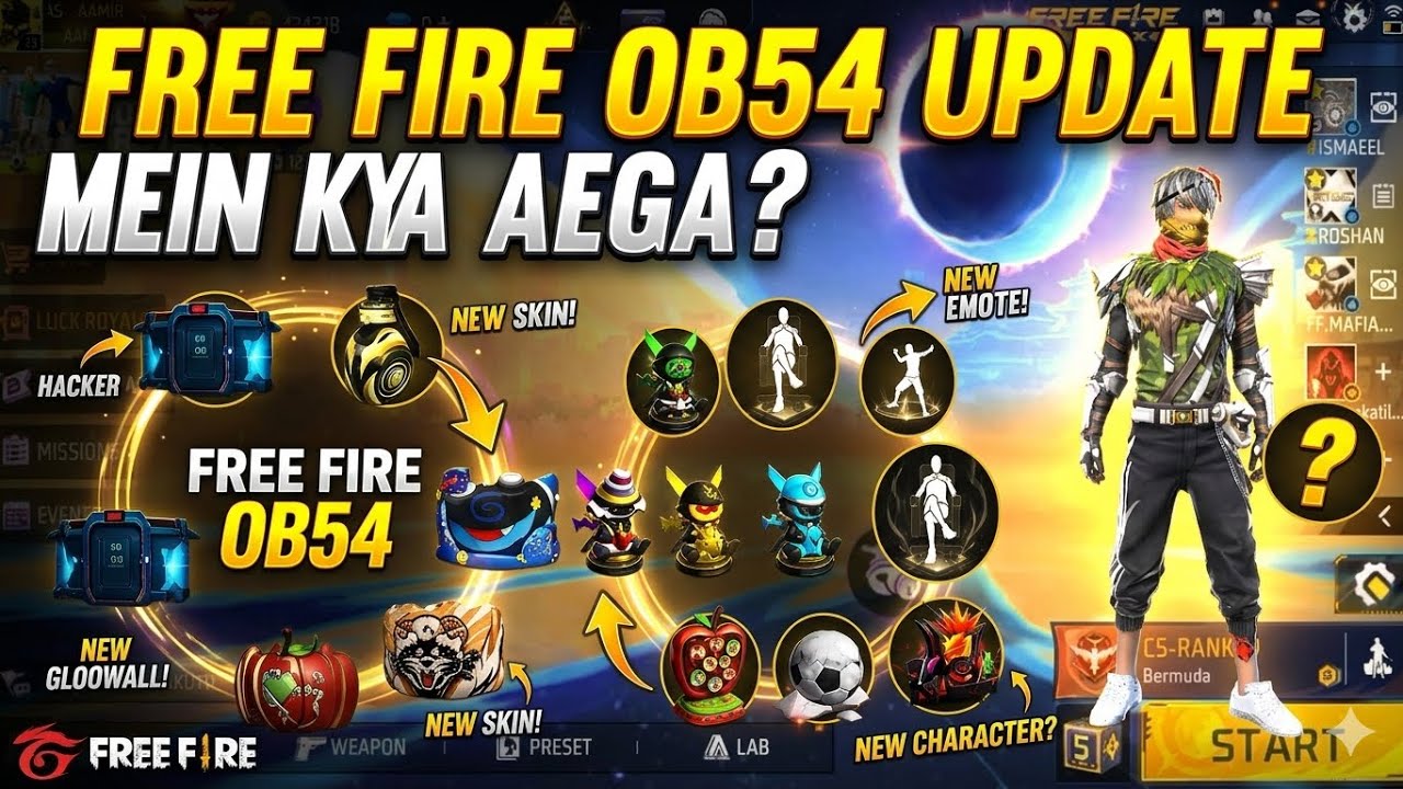CONFIRMED! Free Fire OB54 Update Leaks: Sub Kuch Dekh Lo! (New Pet, Gun Skins & More)