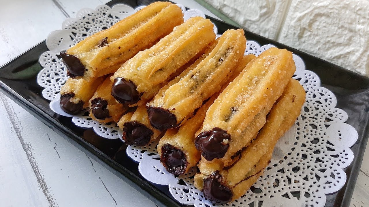 HANYA DI ADUK CHURROS ISI COKLAT MODAL IRIT TANPA OVEN TANPA MIXER | Takaran sendok