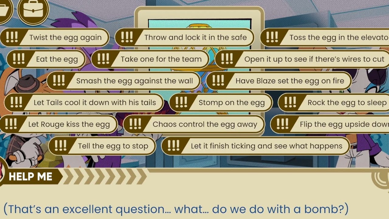 All Dialogue Options In The Faberg&eacute; Chao Egg Room - The Murder Of Sonic The Hedgehog