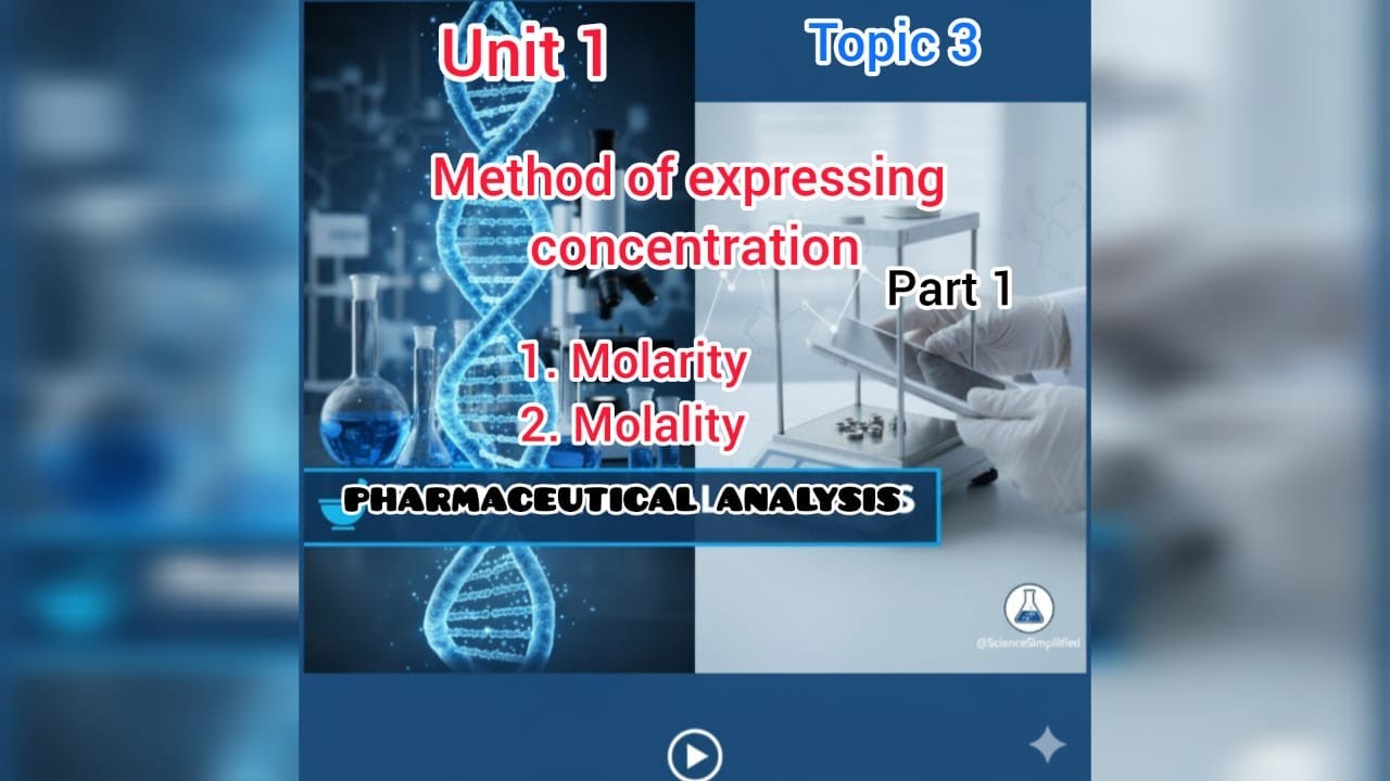 Methods of Expressing Concentration | Molarity and Molality  | B. Pharmacy Physical Pharmacy Lecture