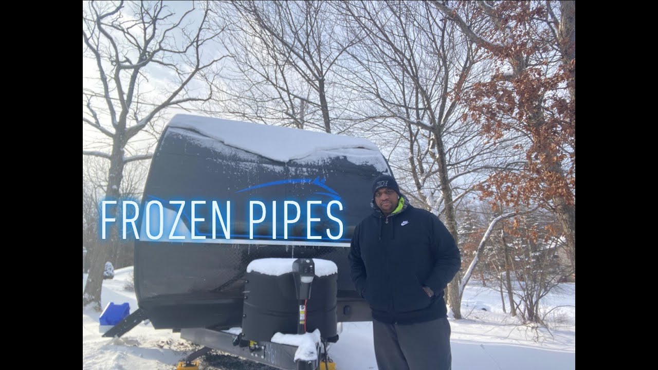 Preventing Frozen Water Pipes In RV During Extreme Winter Cold Conditions. Winter RV Camping