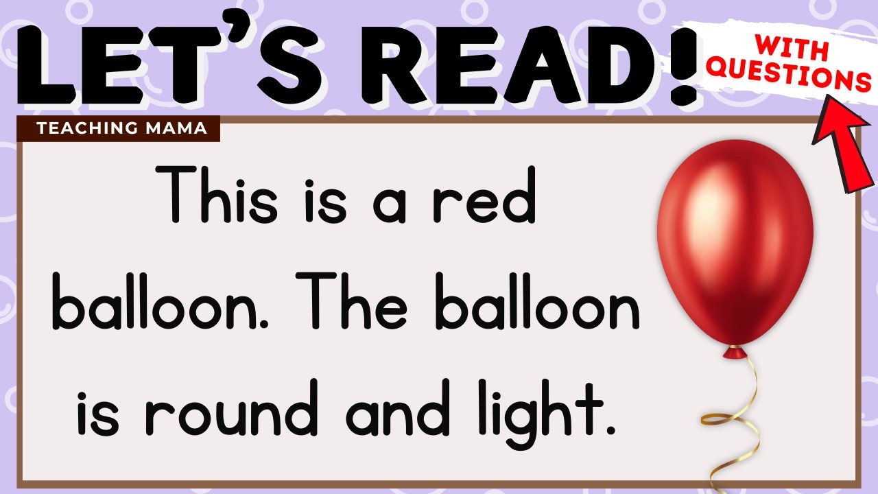 LET'S READ! | READING COMPREHENSION FOR KIDS | PRACTICE READING SIMPLE ENGLISH | TEACHING MAMA