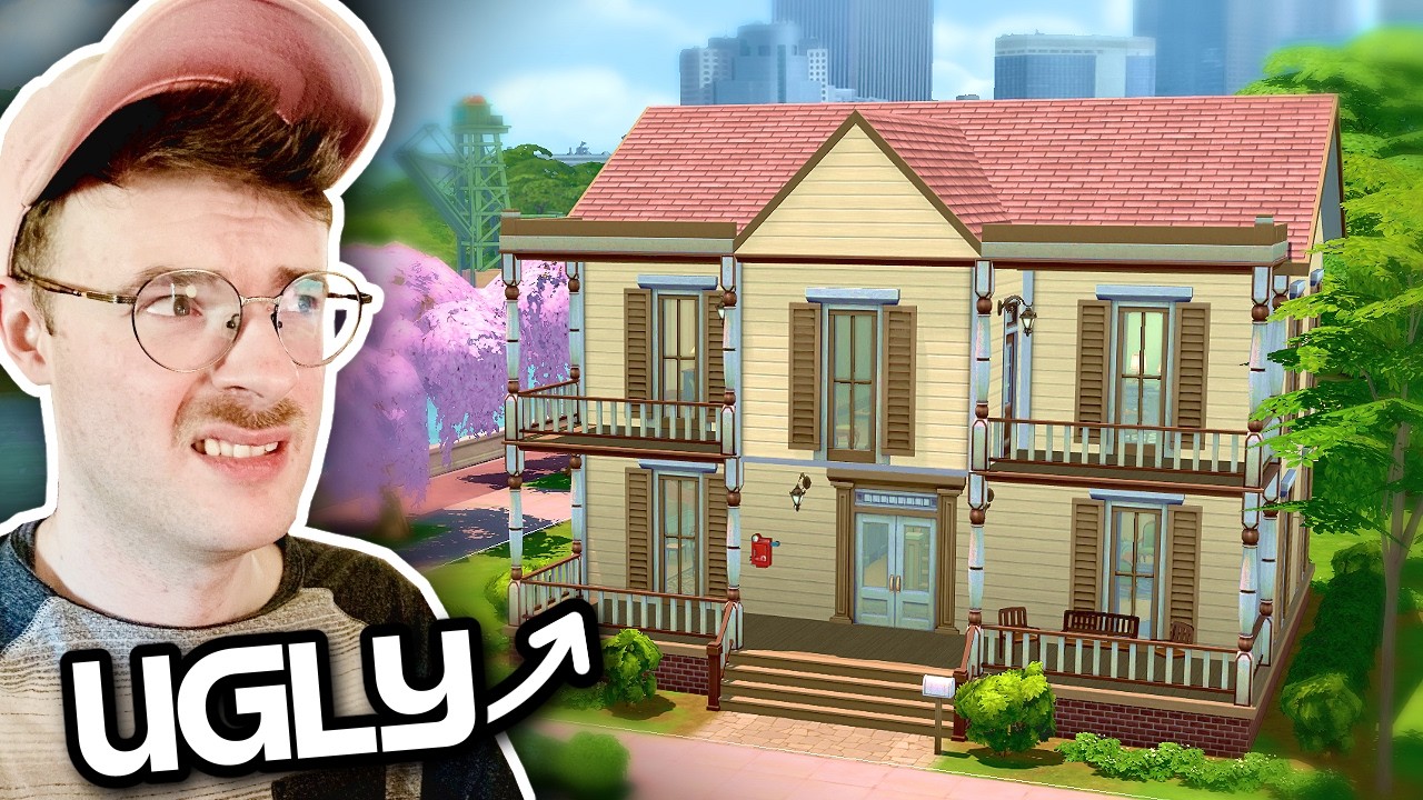 i fixed one of the UGLIEST base game houses in The Sims 4 🤮