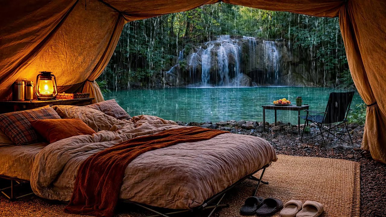 Música Relajante y Lluvia Durante un Viaje de Campamento Relajante | Curación y Reducción del Estrés