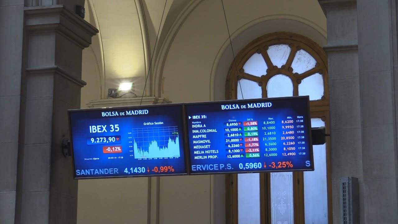 La bolsa de madrid pierde un 0,33 % en el cierre y no logra salvar los 9.300 puntos