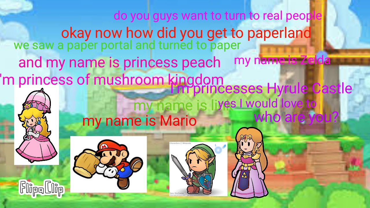 Paper Mario adventure and paper legend of Zelda adventure