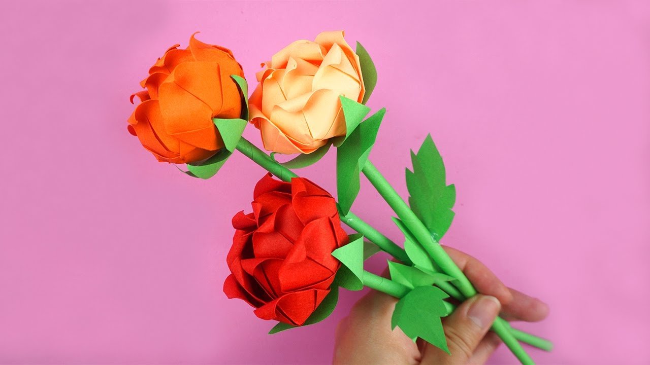 Muttertagsgeschenke basteln: Rosen basteln - Blumen aus papier basteln | DIY Bastelideen