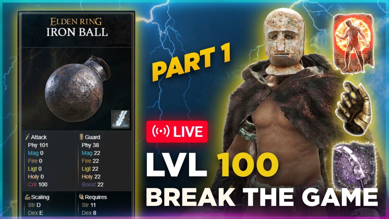 Iron Ball Cragblade Build Progression – From Level 50 to 100 | Elden Ring END GAME Build Guide