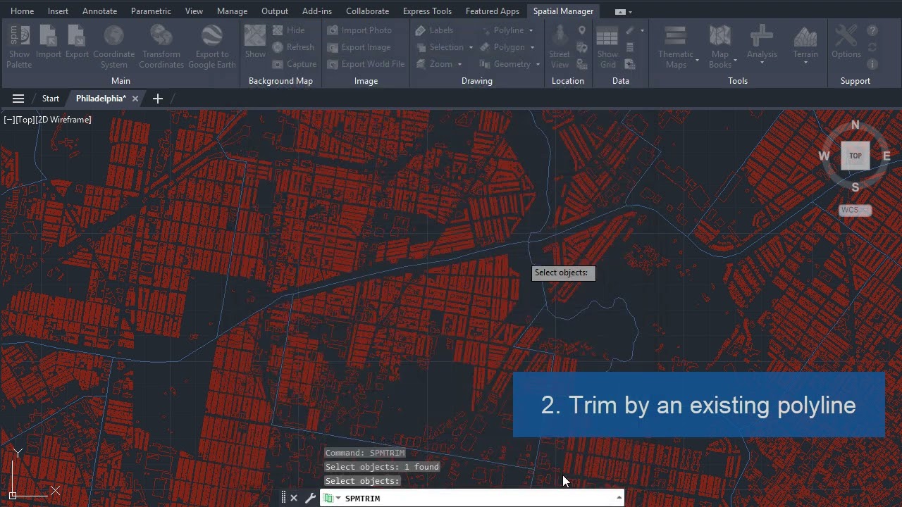 Trim geometries in DWG