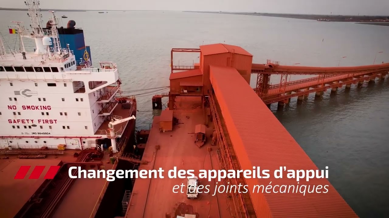 Réparation de la jetée d'approche de Kamsar, Guinée Conakry