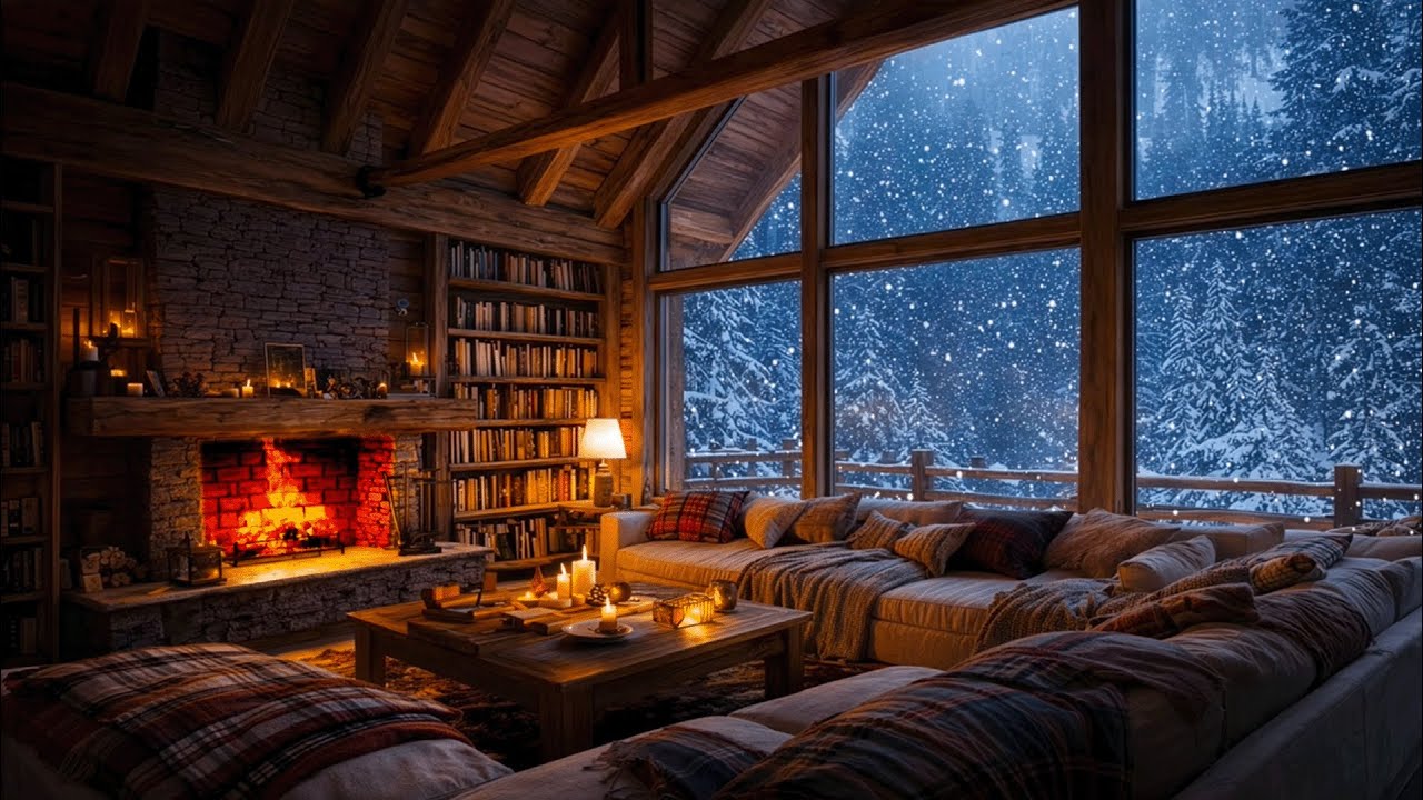 Midnight Blizzard in the Cozy Cabin – Let the Snowfall Heal Your Tired Soul