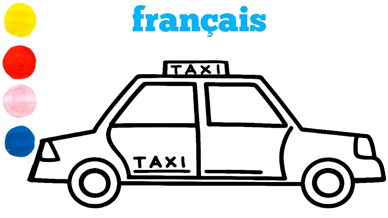 Comment dessiner et colorier un taxi pour les enfants