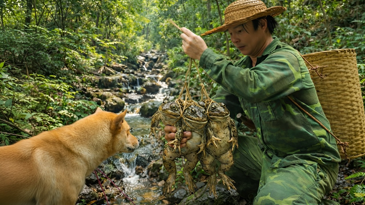 Going into the forest to catch frog - Harvesting natural food, catching fish, surviving on the river