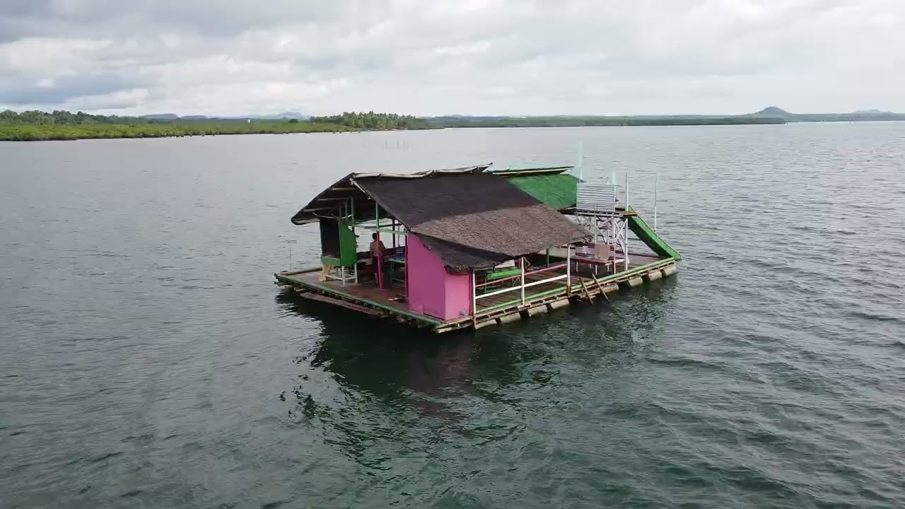 Maribojoc floating cottages aerial