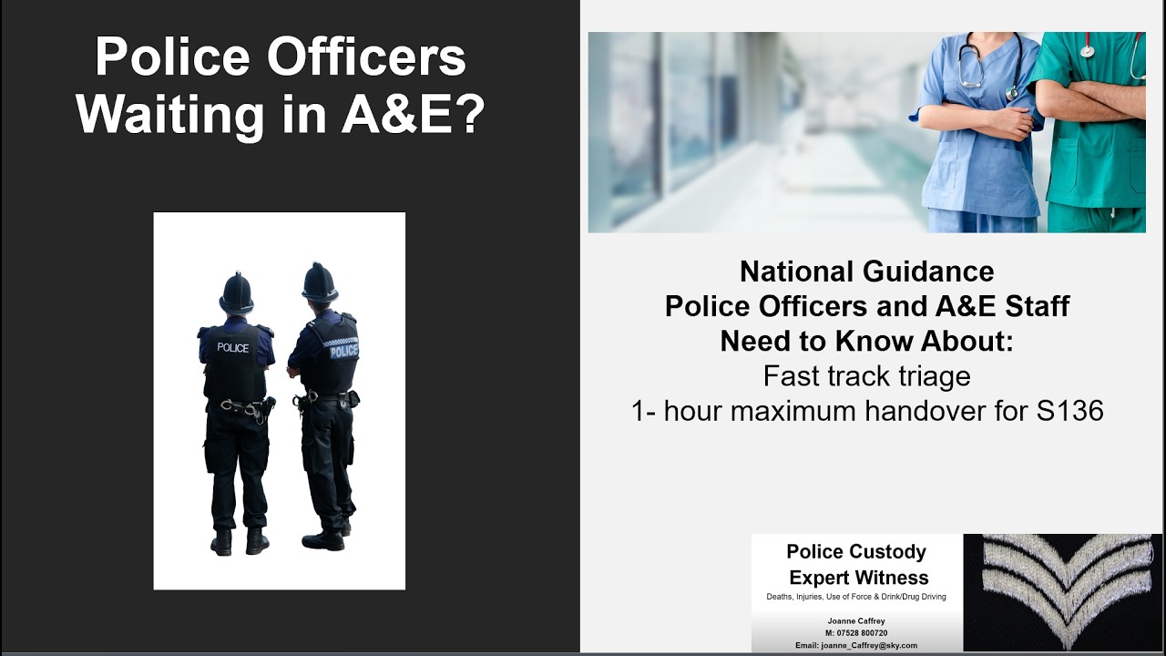 Police Officers Waiting at A and E. National agreements for fast track triage and one hour handovers