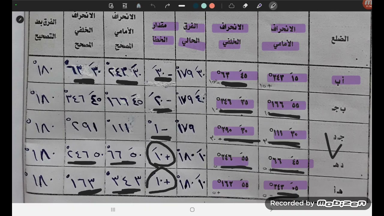 شرح بسيط للترافرس وتطبيق على تصحيح أضلاع الترافيرس  # مساحة