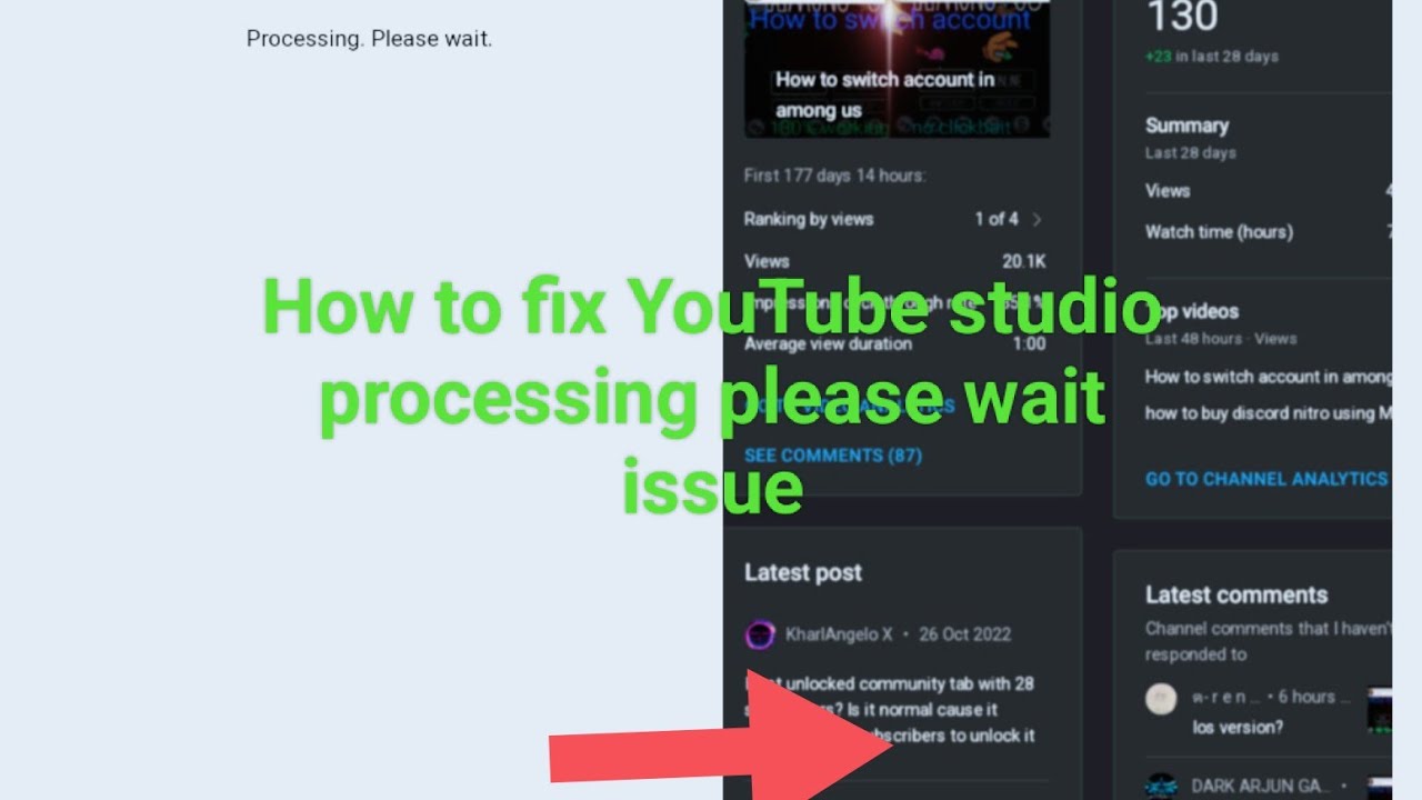How to fix - Processing please wait issue in YouTube studio