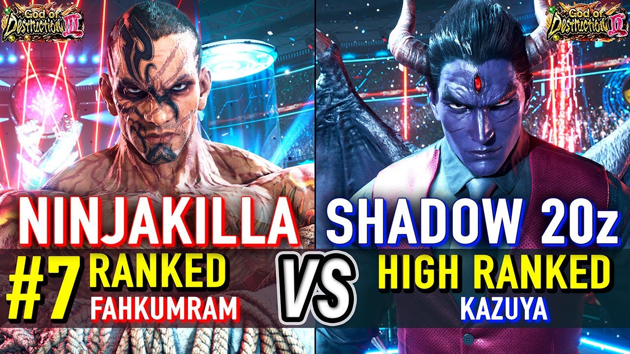T8 🔥 NINJAKILLA (#7 Ranked Fahkumram) vs SHADOW 20Z (Devil Jin) 🔥 Tekken 8 High Level Gameplay