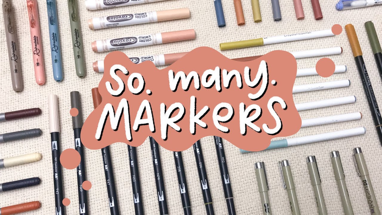 MY MARKER COLLECTION - WITH SWATCHES | Marker and Pen Tour | Marker Swatch | Bullet Journal Supplies