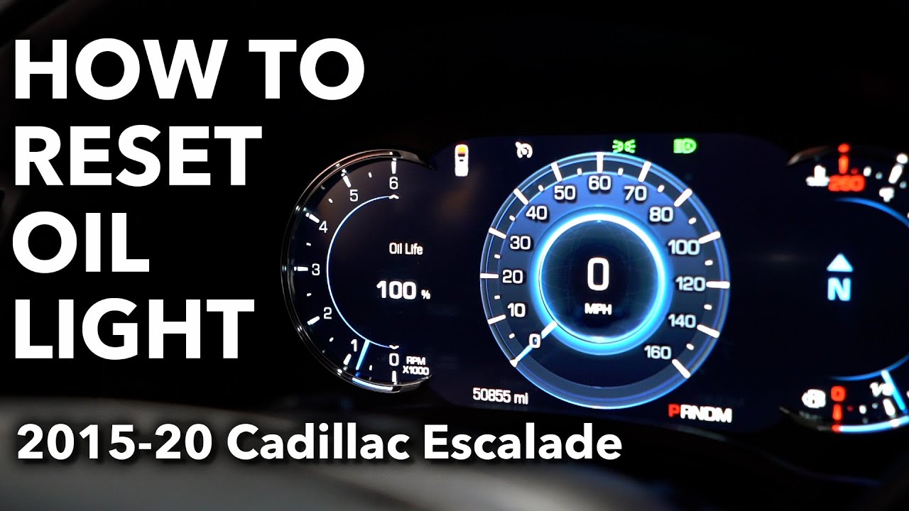 Как сбросить напоминание о сроке службы масла в Cadillac Escalade 2015–2020 годов