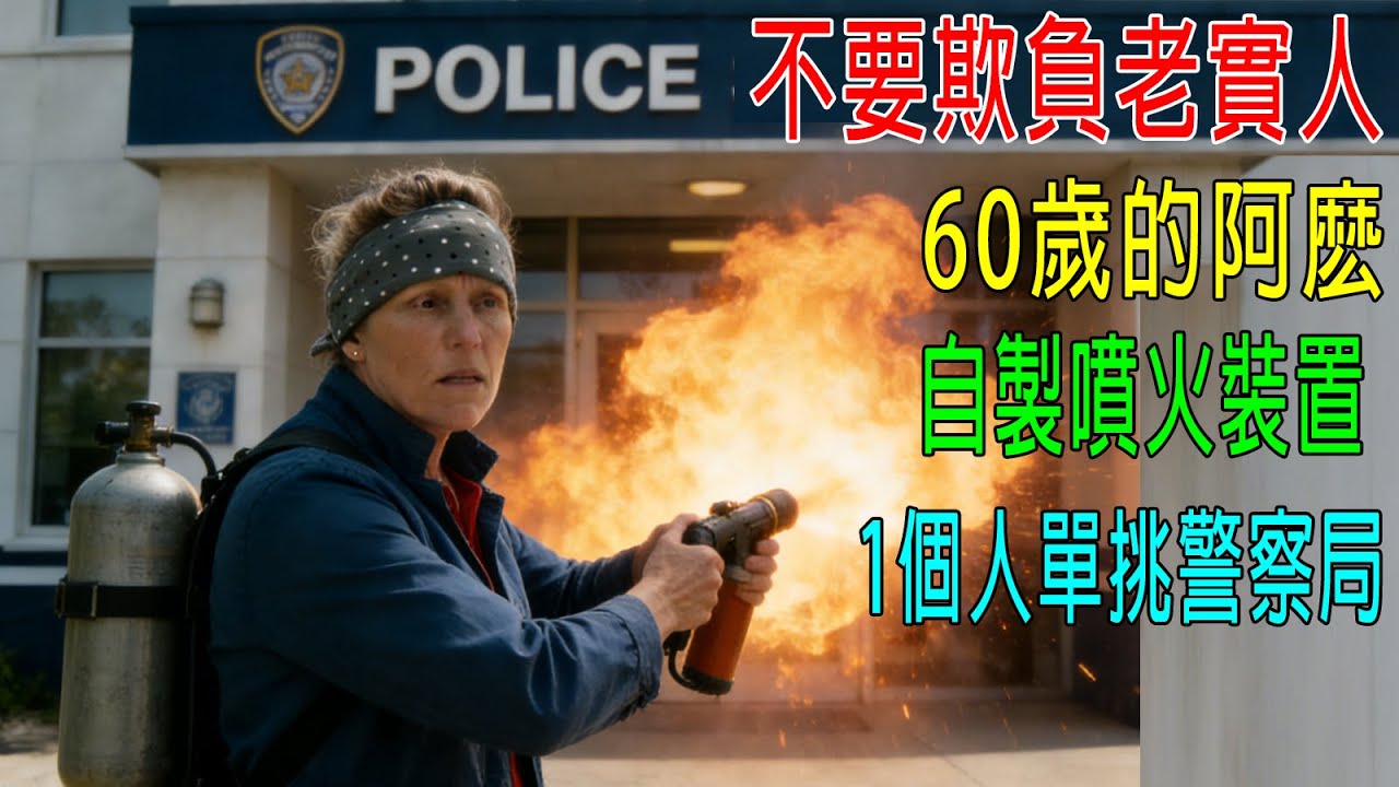 不要欺負老實人，60歲的阿麽，自製噴火裝置，1個人單挑整個警察局！
