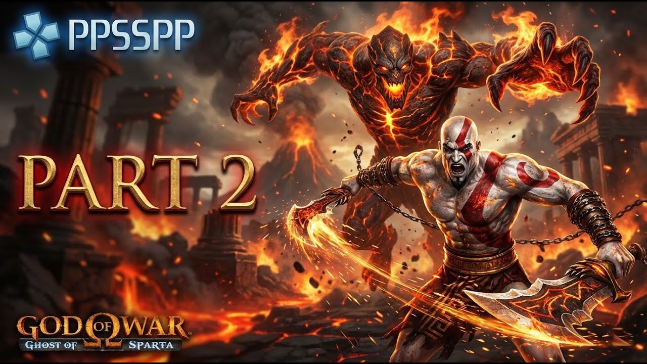God of War: Ghost of Sparta Part 2 (PSP) | Kratos vs Thera | Gameplay Walkthrough PPSSPP