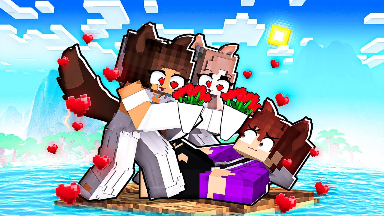 FUI PEDIDO em CASAMENTO pelas LOBINHAS em APENAS uma JANGADA no Minecraft