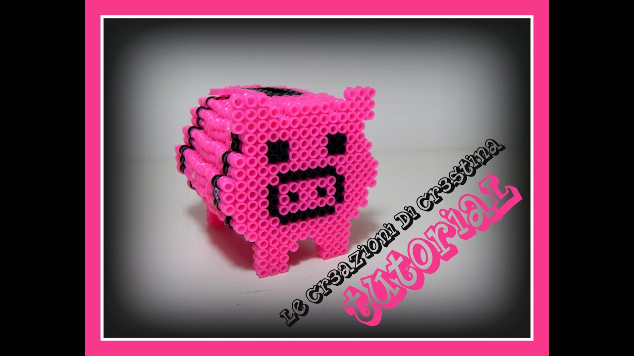 Tutorial Maialino Salvadanaio 3D con Hama Beads - Collaborazione con www.perlinedastirare.it