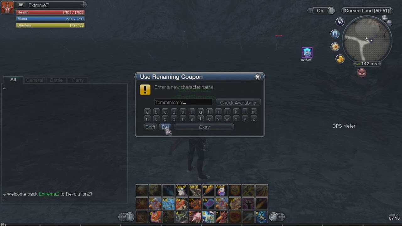 RaiderZ Revolution - In-Game Name Change Interface Test