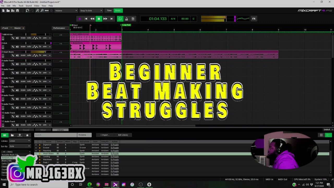 MIXCRAFT BEGINNER BEAT MAKING STRUGGLES