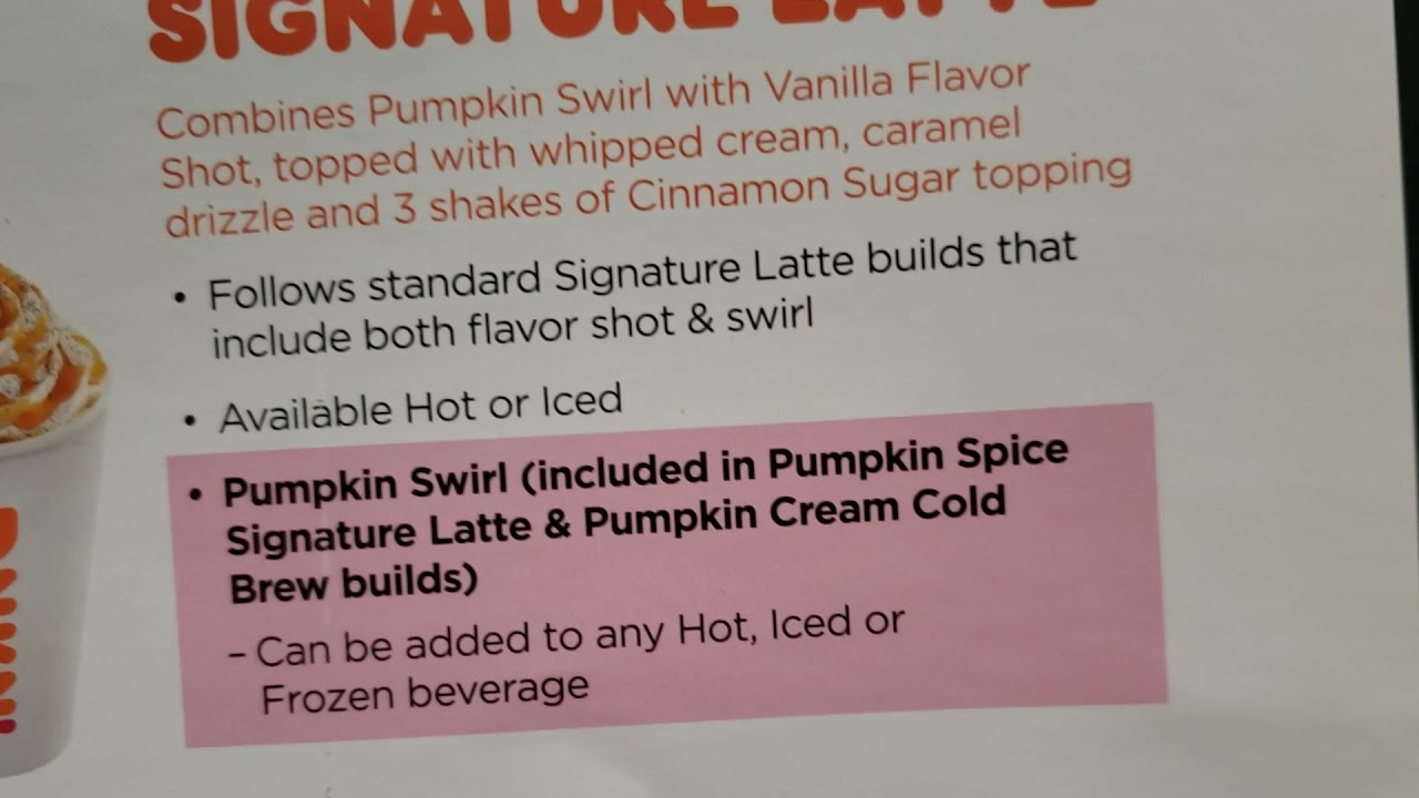 Pumpkin spice signature latte instructions