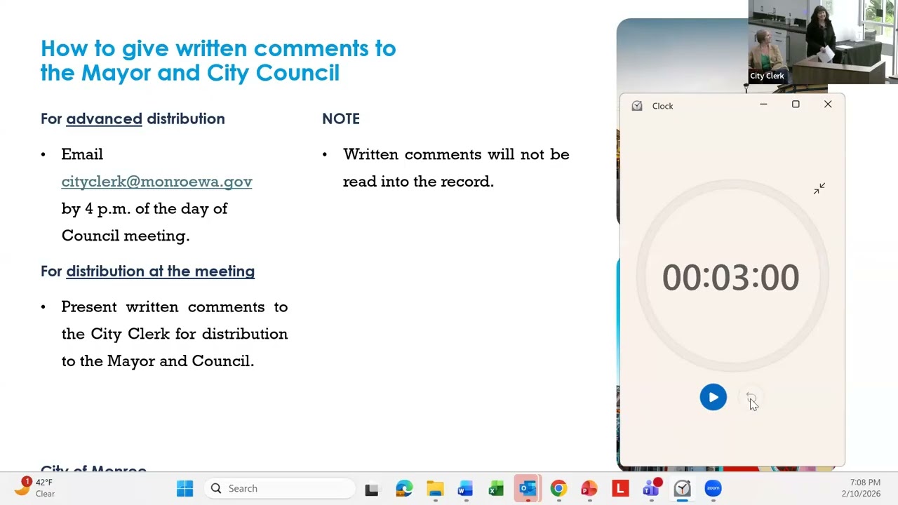February 10, 2025 Monroe WA City Council Meeting