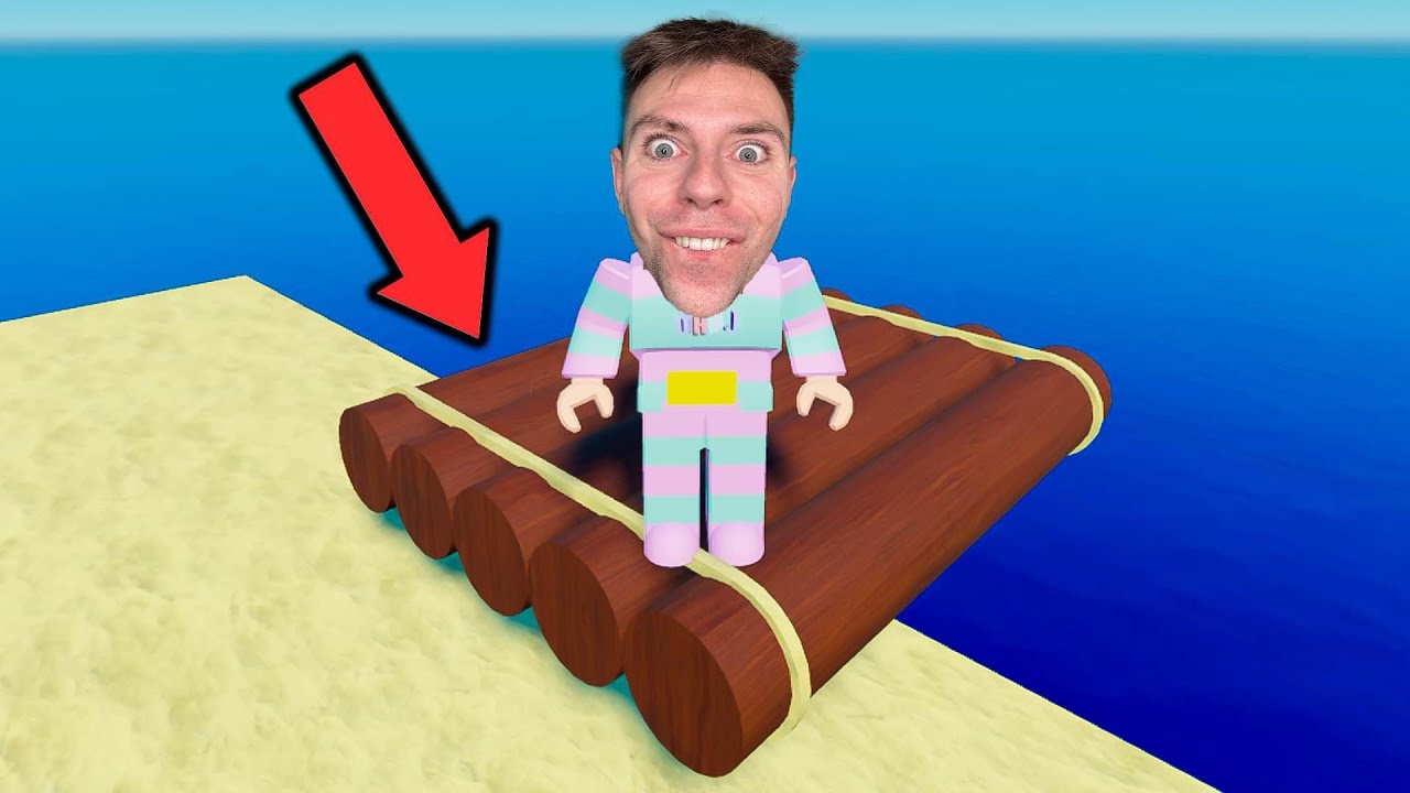 Overlever på en tømmerflåde i Roblox
