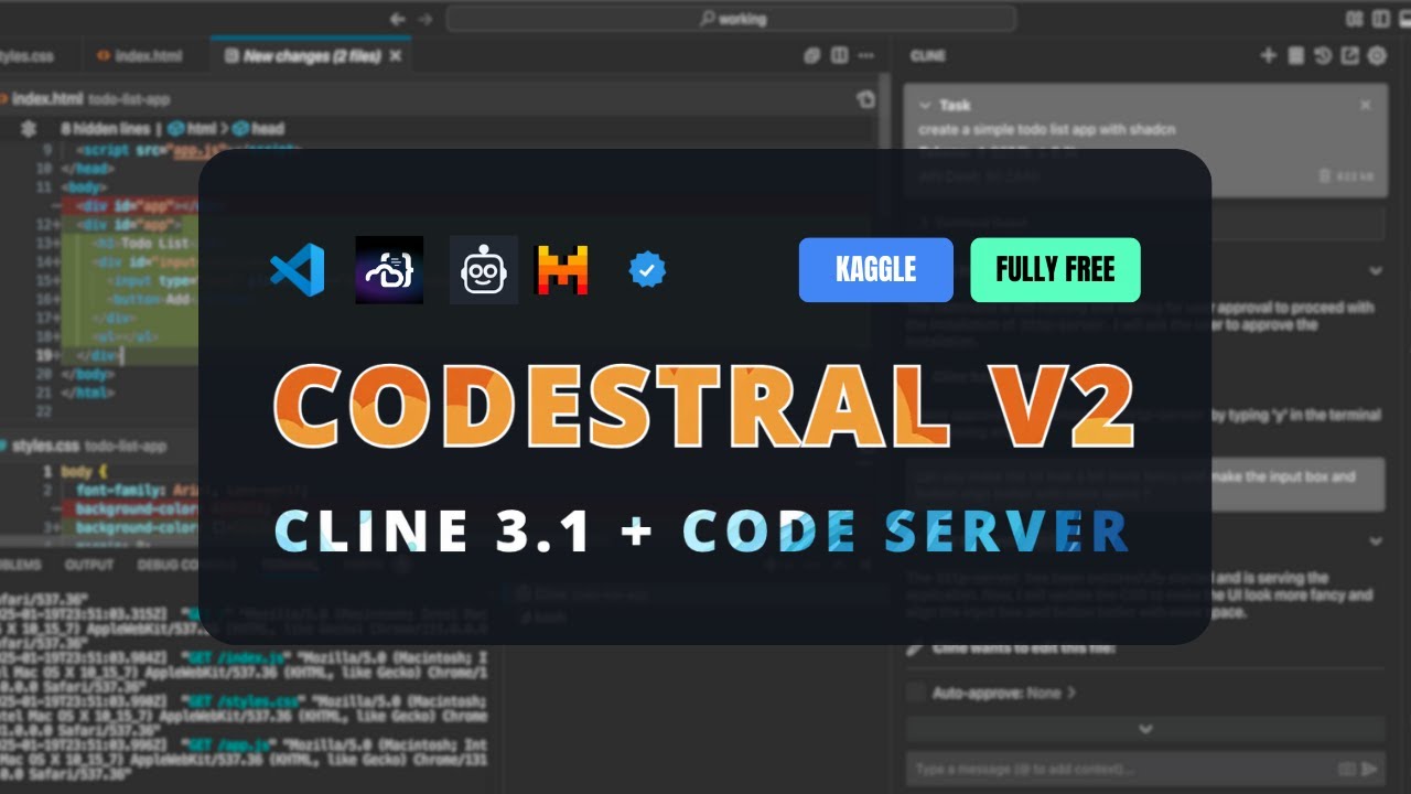 Codestral V2 API + Cline 3.1: Best Free Coding Assistant From Mistral AI (No Rate Limit and Fast !)