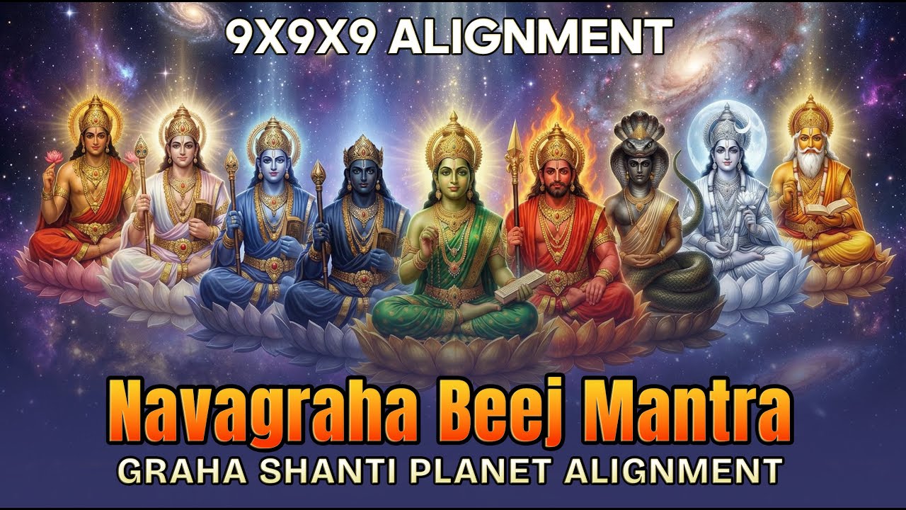Navgraha Beej Mantra | 9 Times Each | Planet Alignment Chant | With Lyrics