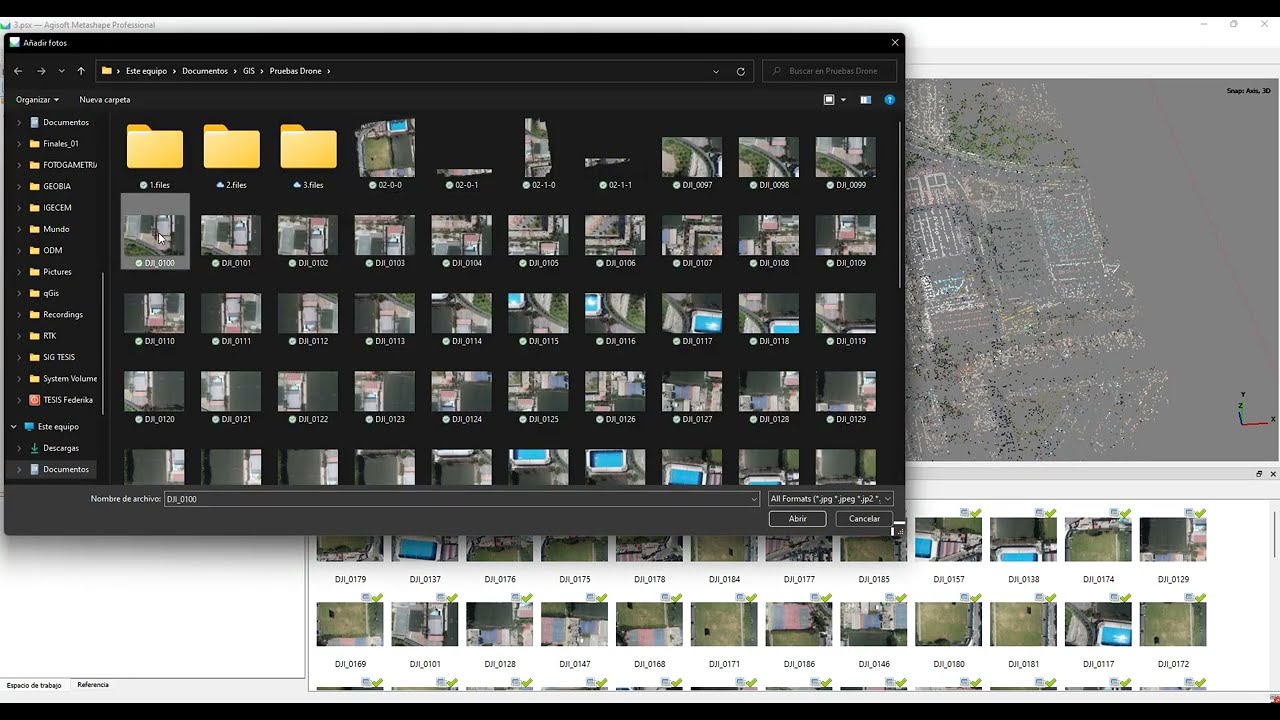 Metashape Agisoft PRO 1.8  -  procesado de fotografías de drones
