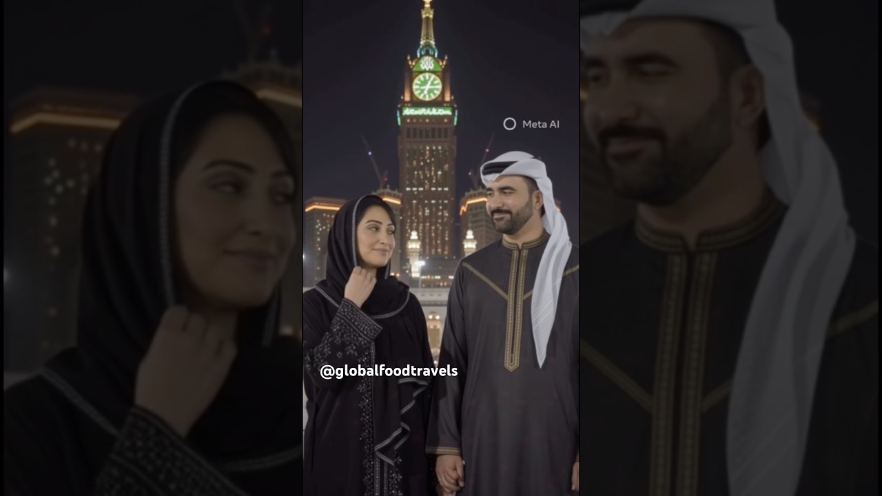 the Moment of Love, Gratitude, and Togetherness in the Presence of the Mecca Clock Tower #shorts