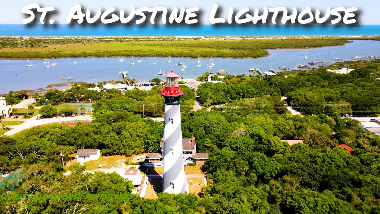St. Augustine Lighthouse - Aerial 4K of the St. Augustine Light and a visit to the oldest U.S. fort!