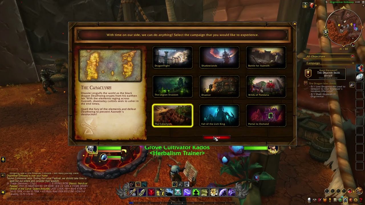 How to start questing in all WOW expansions!