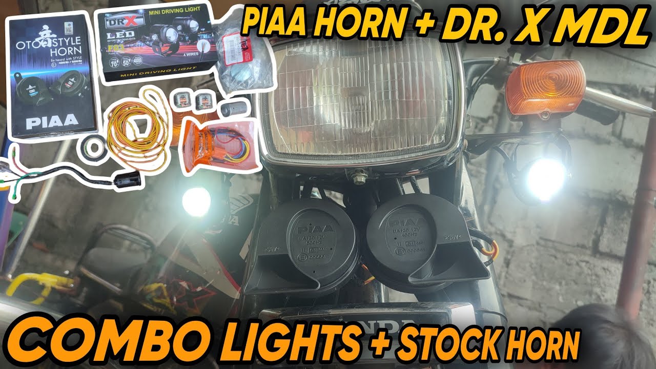 How to Install PIAA Horn + Stock Horn with Mini Driving Light + Combo Lights to Honda TMX 155