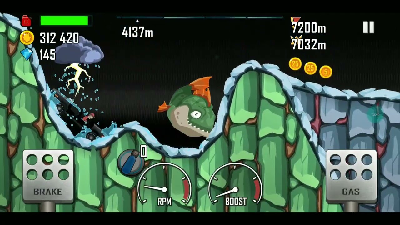 Hill Climb Racing. Police Car + Prognosis 7956 meters. New Record!