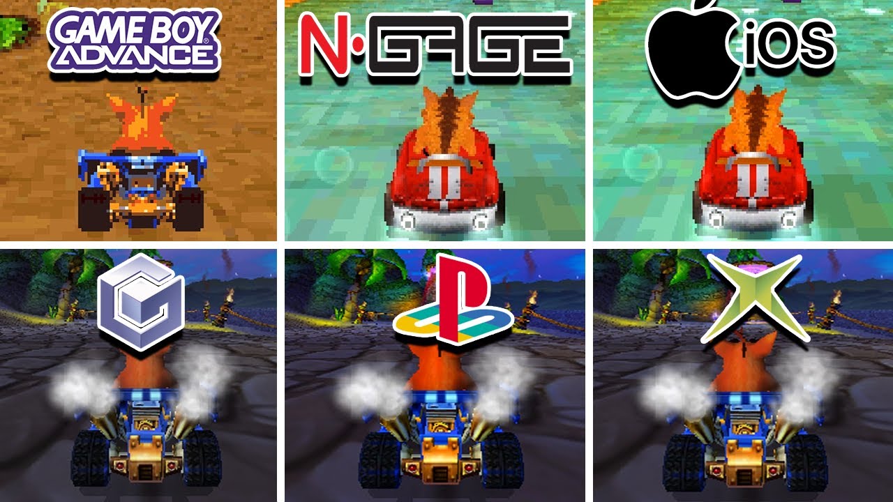 Crash Nitro Kart (2003) GBA vs N-GAGE vs iOS vs GameCube vs PS2 vs XBOX (Which One is Better?)
