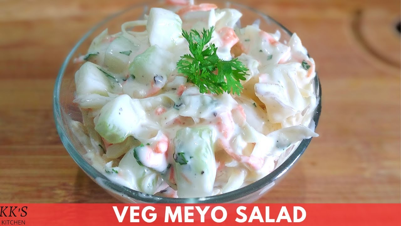 VEG MAYO SALAD | MAYO SALAD | COLESLAW SALAD | SALAD RECIPE | KK'S KITCHEN
