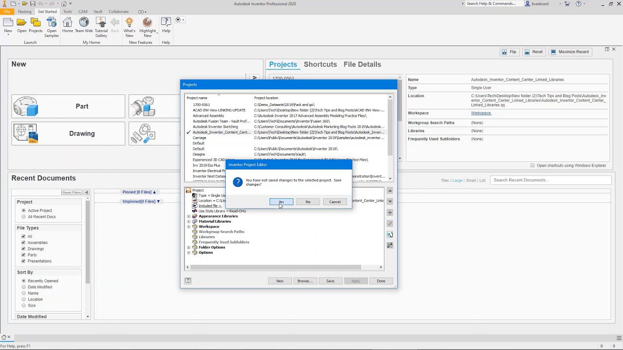 Autodesk Inventor Content Center Linked Libraries