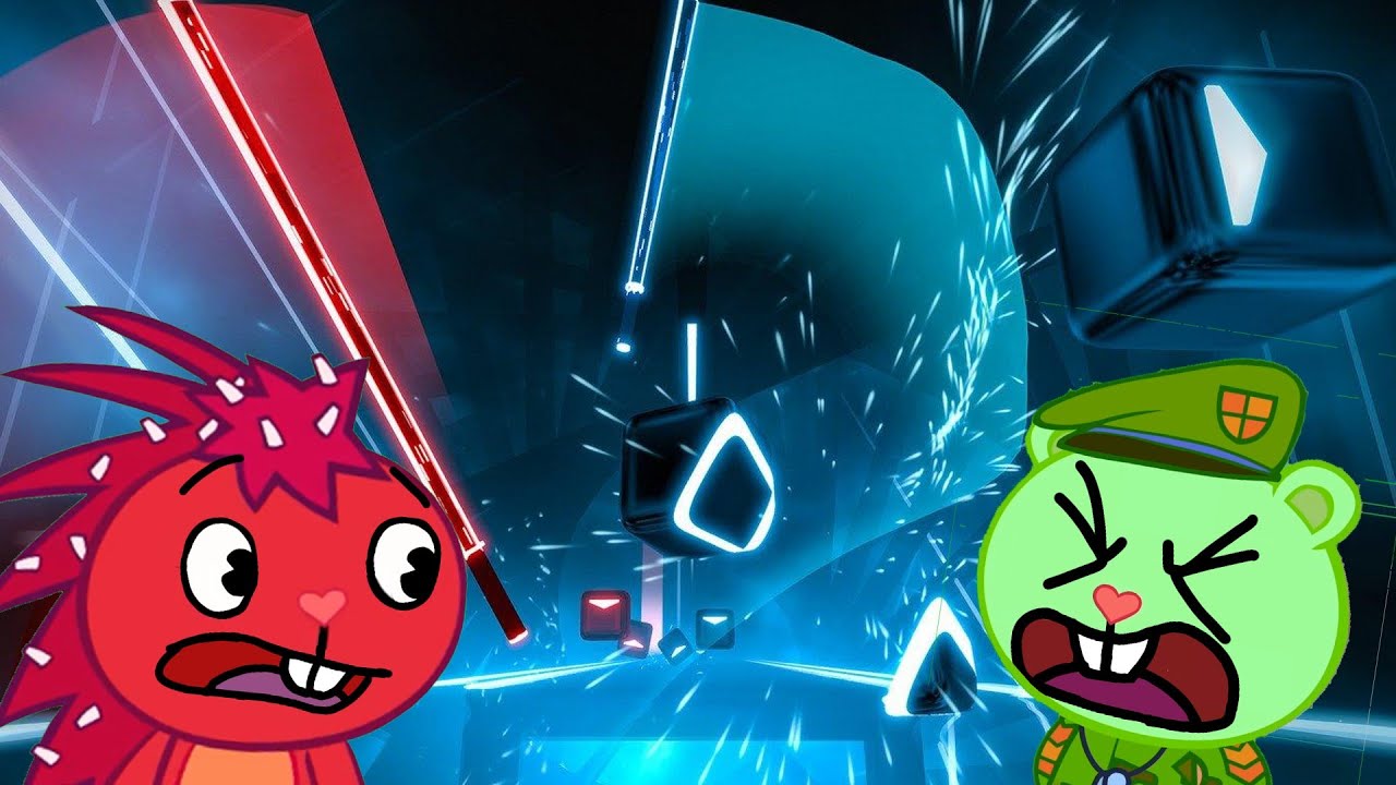 Flippy And Flaky Play Beat Saber #flippy #happytreefriends #flaky