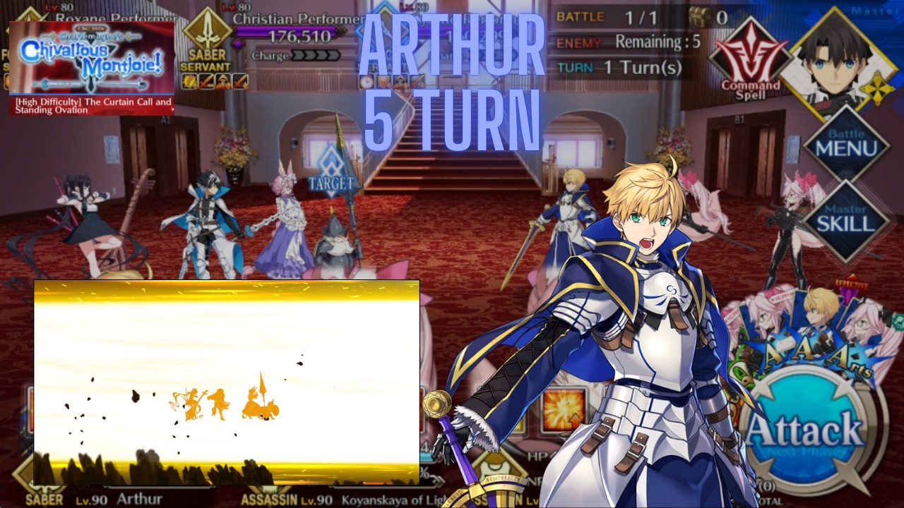 [FGO NA] Chaldea Boys 2026 CQ - The Curtain Call & Standing Ovation - Arthur 5 Turn