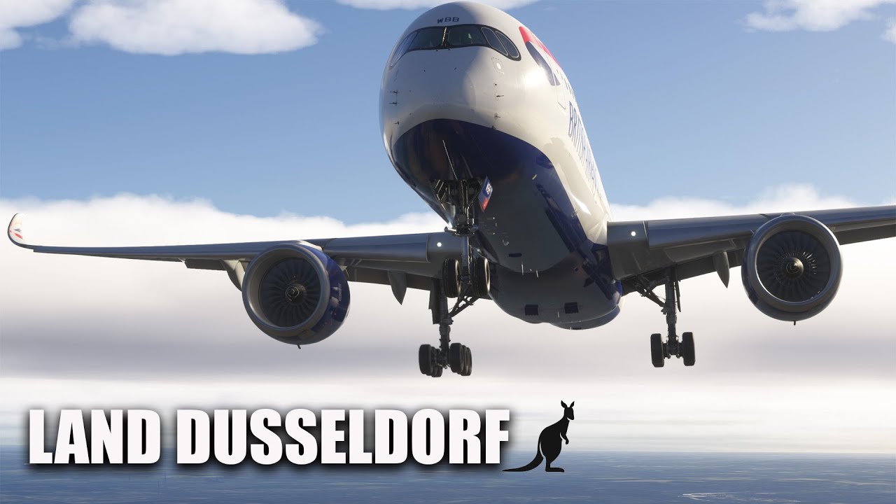 A350 LAND EDDL DUSSELDORF KANGUR LANDING