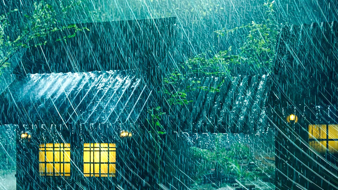 Heavy Thunderstorm Night with Torrential Rain ⚡⛈ Powerful Rain & Thunder Sounds for Deep Sleep