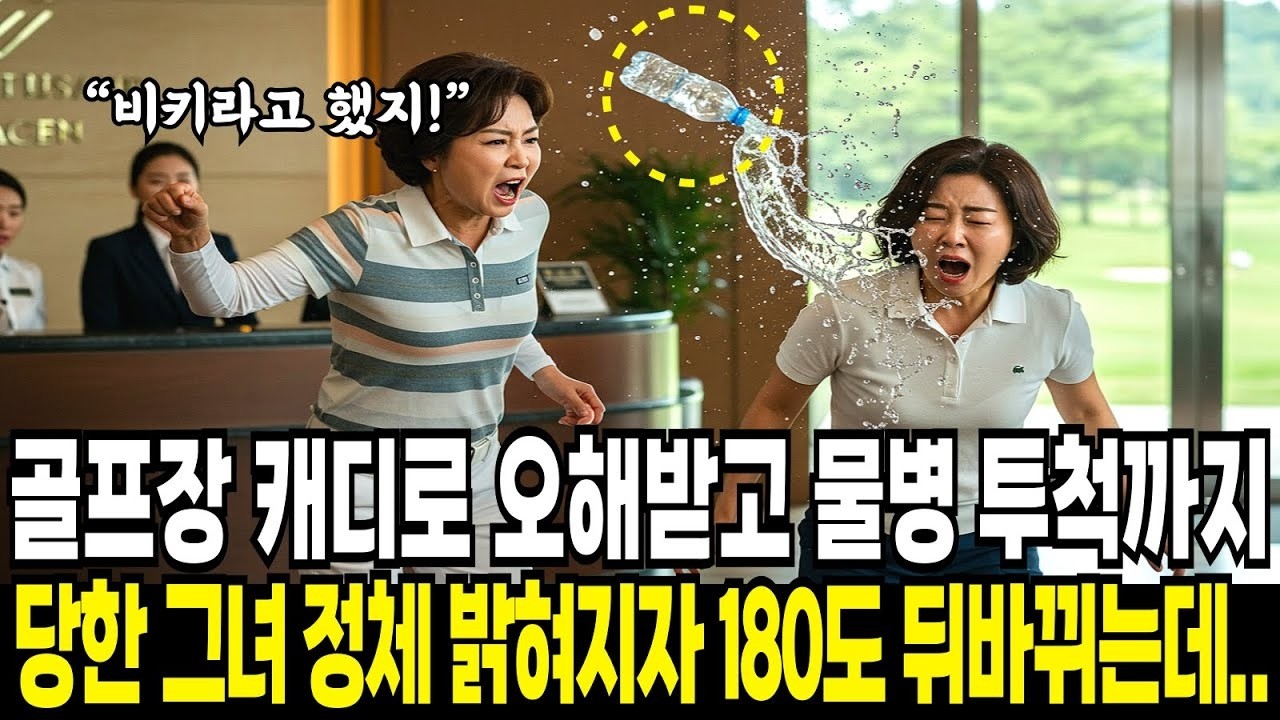 비키라고 했지!  골프장에서 캐디로 오해받고 물병까지 투척당한 그녀, 그러나 정체가 여자 투스타인줄 꿈에도 몰랐다