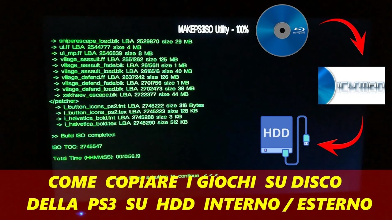 Come copiare i giochi su disco della PS3 su hdd interno / esterno